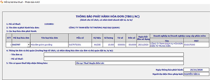 Thủ tục phát hành hóa đơn